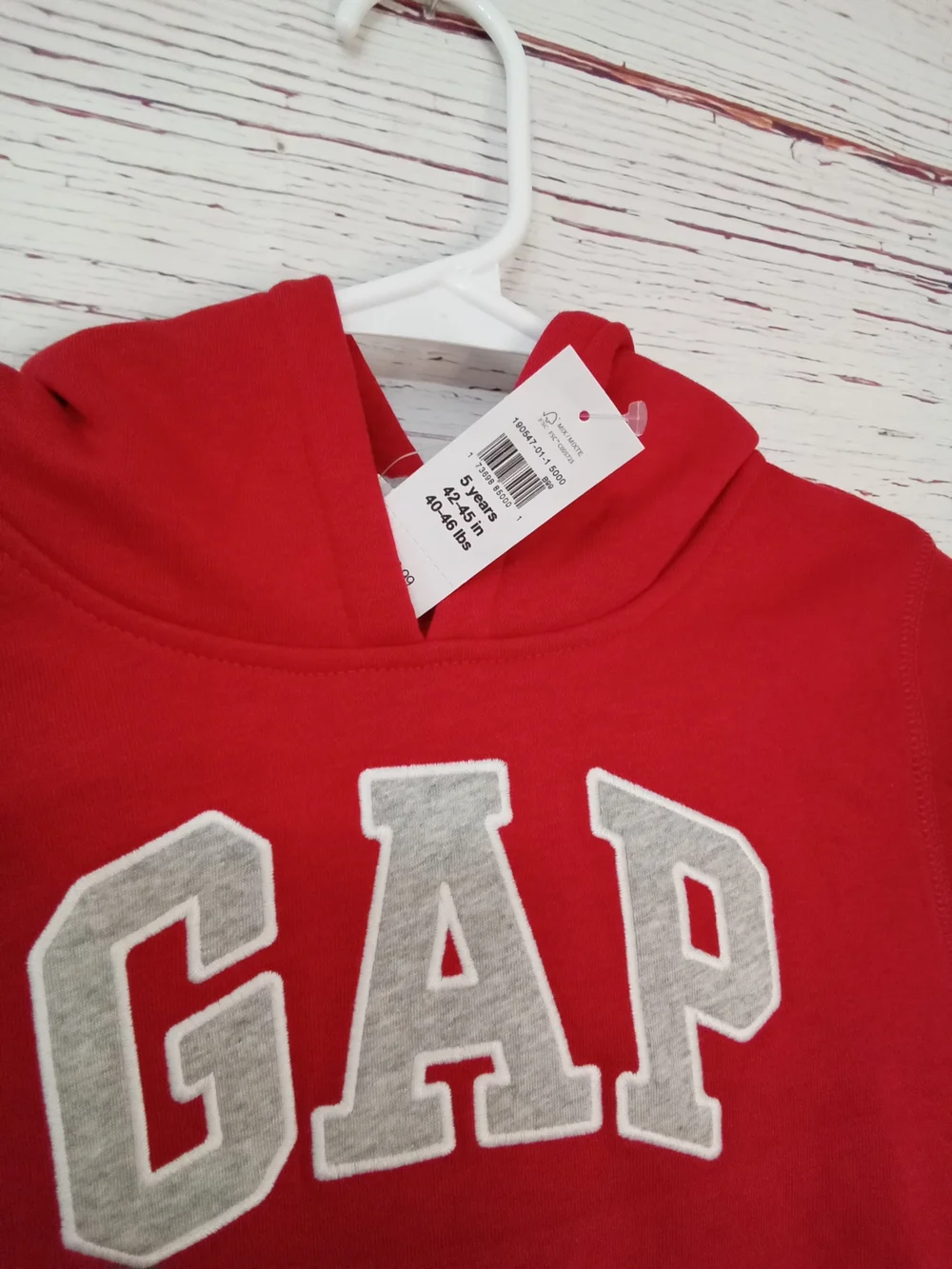 Baby GAP Kids Red Logo Hoodie Sweatshirt NWT Size 5 Years